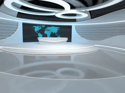 Sci-Fi Futuristic News Studio 3D model