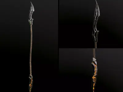 Weapon Spear PBR low-poly game ready Low-poly 3D model