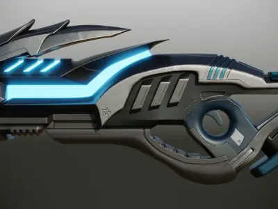 Futuristic Rifle Low-poly 3D model buy