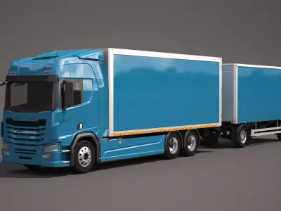 Generic Box truck Tandem 3D model