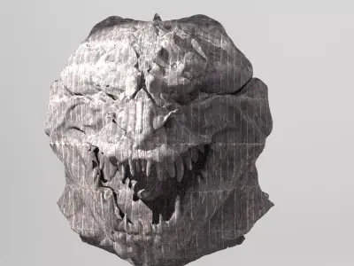Horror monster head sculpt bust 2 3D model