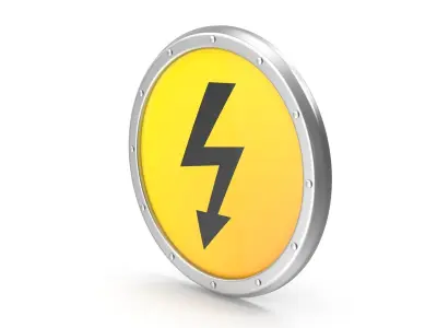 High Voltage Symbol Low-poly 3D model