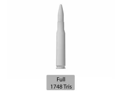 Cal 50 BMG Cartridge Low-poly 3D model