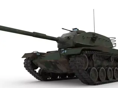 Low poly M60A3 Low-poly 3D model