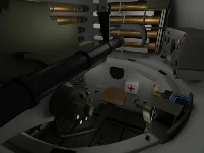 T-34 85 with Interior Winter Camo 3D model