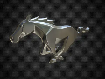 horse logo 3D model by 3dlogoman