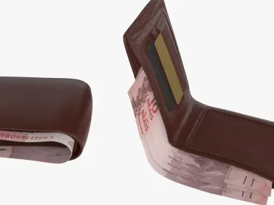 Brazil 10 Reais Wallet Money Purse 3D model
