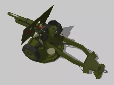 25-pdr-MK military vehicle Low-poly 3D model