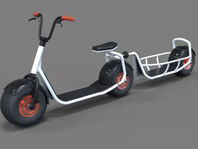 Scrooser with one wheeled trailer concept 3D model