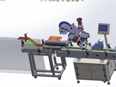 Vertical change horizontal labeling machine 3D model