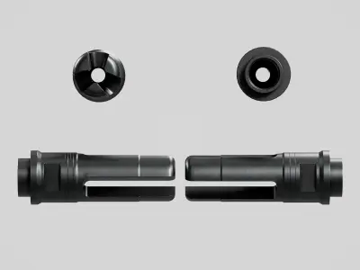 SOCOM 3 Prong Flash Hider Low-poly 3D model