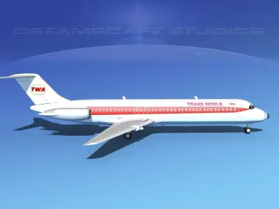 Douglas DC-9-40 Trans World 1 3D model