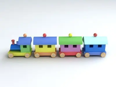 Toy Train 3D model 10