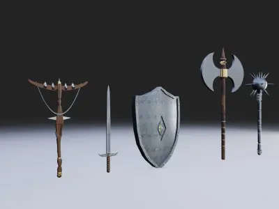 Weapon bundle  Low-poly 3D model