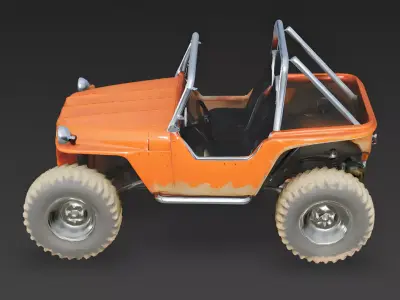 Realistic Classic Summer Beach Buggy 3d model Low-poly 3D model
