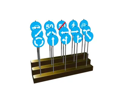 Road sign Low-poly 3D model buy