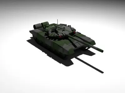 T90 Tank Low-poly 3D model