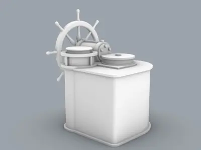 Helm with Ships Wheel  Low-poly 3D model