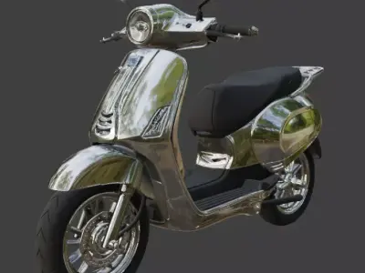 Vintage Retro Scooter 3D Model 3D model 3