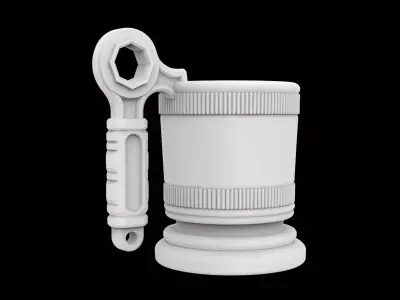 Wrench-Handle Shop Cup Holder 3D Printable Utility Sleeve 3D print model