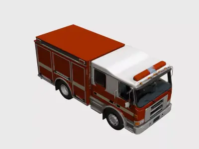 Realistic Fire Truck Detailed Emergency Vehicle 03 3D model