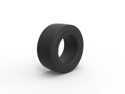Super single semi tire 2 Scale 1 to 25 3D print model