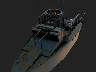 Military Gunboat 01 Low-poly 3D model