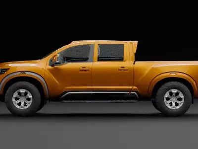 Nissan 4x4 Car Metallic Orange Dark Low-poly 3D model