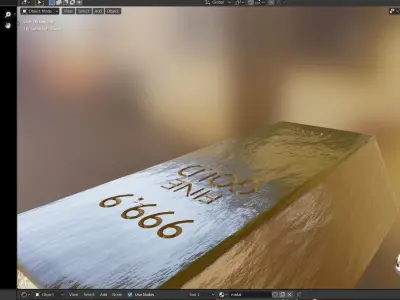 Gold Brick Low-Poly 3D Model Gold Bar Free low-poly 3D model