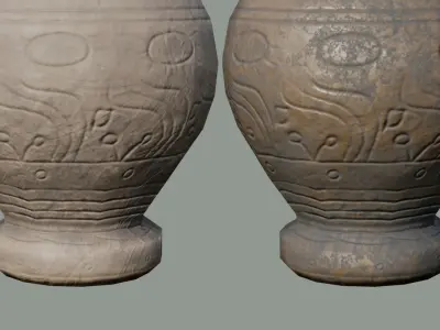 Ancient Ceramic Vase clay old pottery Low-poly 3D model