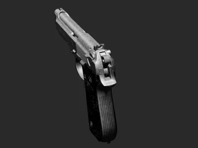 Hand gun Low-poly 3D model buy