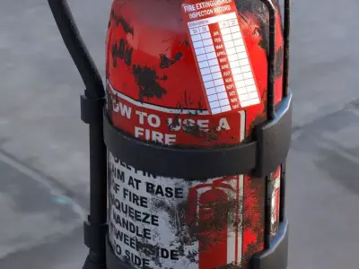 fire extinguisher game and vr Low-poly 3D model