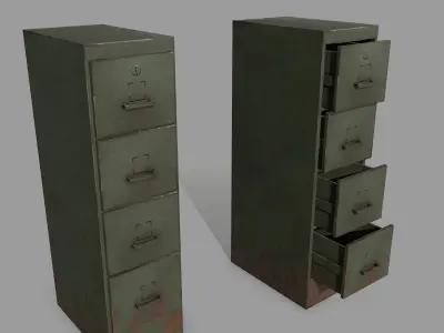 Cabinet metal filing Low-poly 3D model purchase