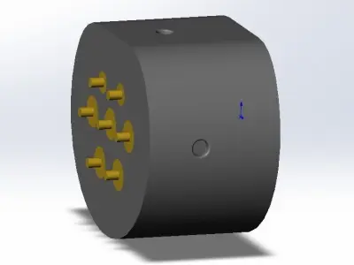 Type2  vehicle inlet up to 480V 3ph 63A or 1ph 70A no nose 3D print model