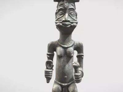 Double-faced Osun Altar Figurine Low-poly 3D model