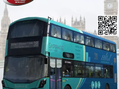 Wrightbus Streetdeck Sapphire livery Low-poly 3D model