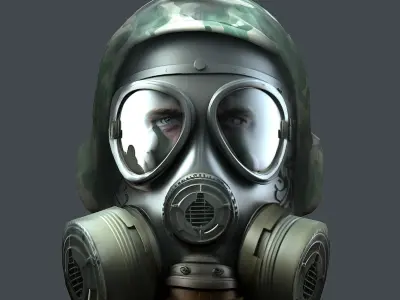 helmet 3d model military combat Low-poly  Low-poly 3D model