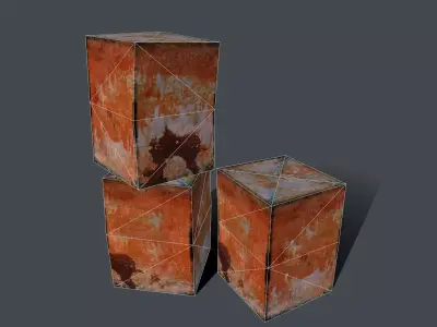 Rusty Crate Low-poly 3D model