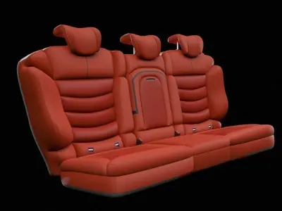 Car seat set Red 3D model