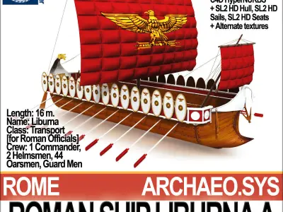 Ancient Rome Ships Boats Collection 3D Model Pack