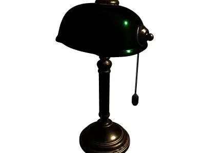 Classic Banker Desk Lamp 3D Model Low-poly 3D model