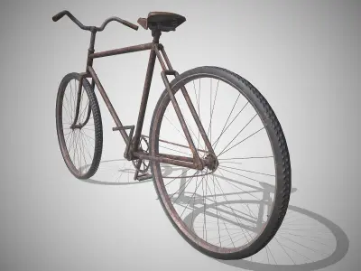 Vintage Bicycle Rusty - Updated for 2021 Low-poly 3D model
