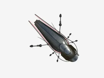Insect Robot F02 Dark Steel - SciFi Character Design Low-poly 3D model