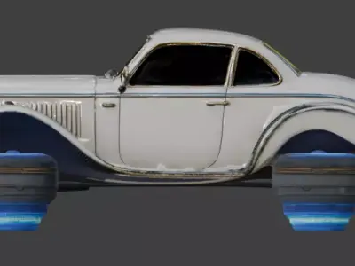  Sci-Fi Hover Brass Era Car 3D Model Low-poly 3D model