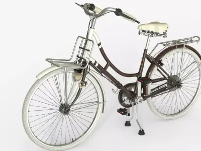 Brown Vintage City Bicycle 3D model