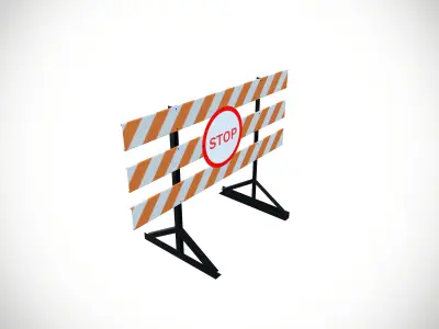 Road Barrier Low-poly 3D model purchase