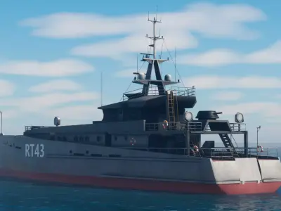 RT43 - Rescue Tactical - Ship - Millitary Vessel Low-poly 3D model