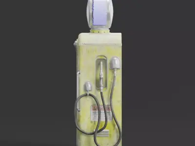 Vintage Gas Pump Low-poly 3D model get