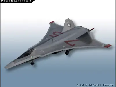 SAAB JAS-41 Fenrir Low-poly 3D model