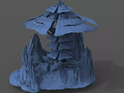 Mushroom kingdom cliff 1  3D model